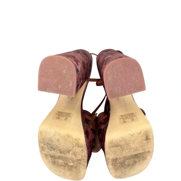 Circus NY by Sam Edelman Siena Flower Platform Sandals Merlot Red Heels 6 - Picture 12 of 16